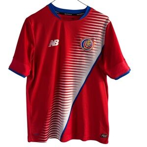 New Balance Kids Red and Blue Soccer Jersey-Costa Rica